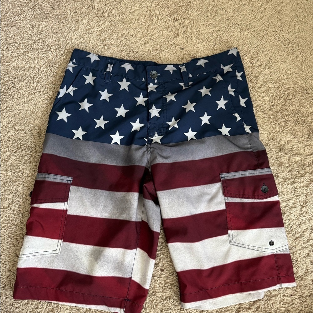 Tony Hawk Red and White Cargo Shorts